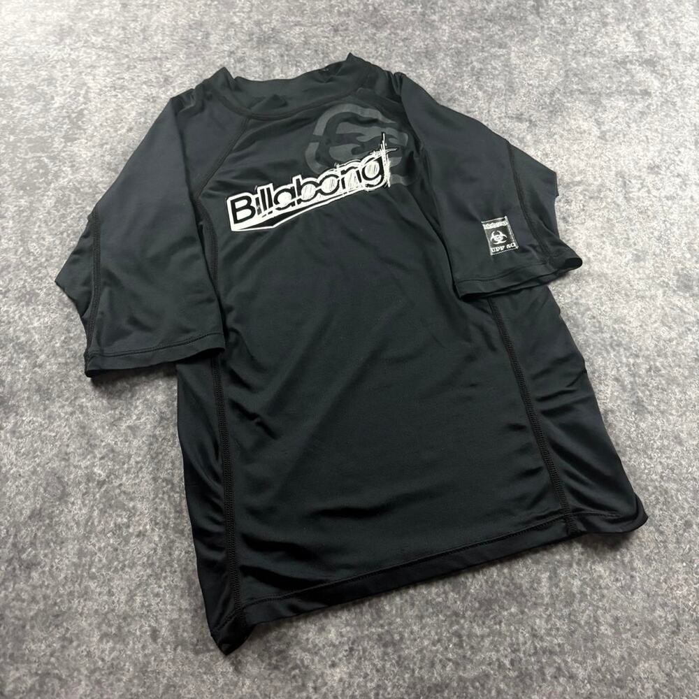 Billabong Men’s M Black UPF 50+ Short Sleeve Rash Guard Surf Swim Shirt